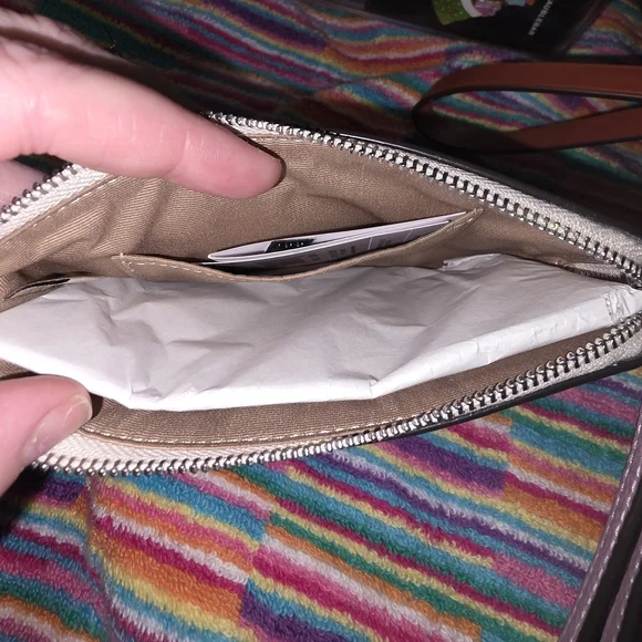 Coach Cream Leather Wristlet with Pastel Candy Motif - Picture 6 of 6